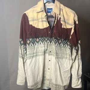 Vintage wrangler western pearl snap shirt size large
